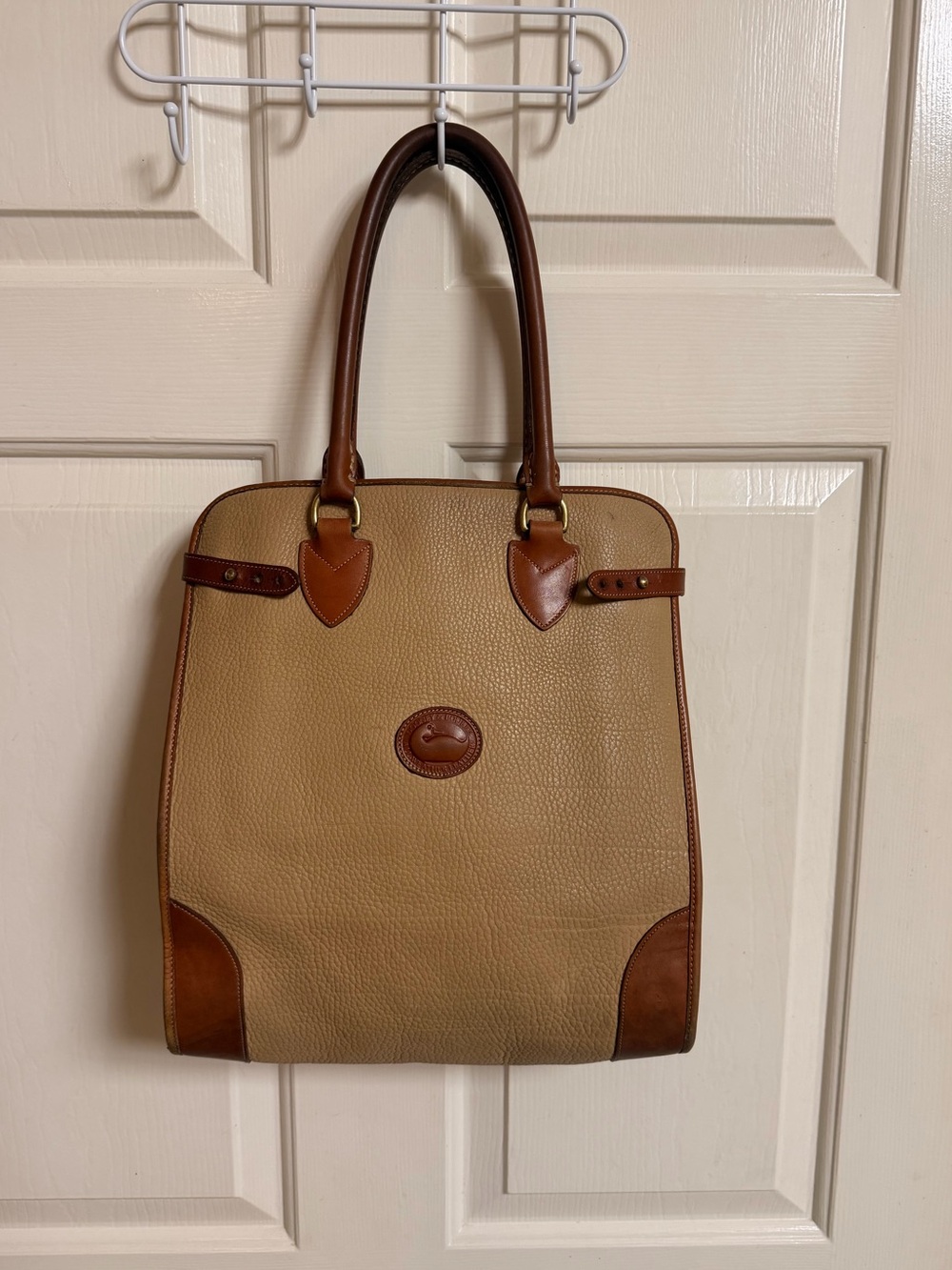 VTG 80s 90s Dooney & Bourke All-Weather Pebbled Leather Gladstone Bag